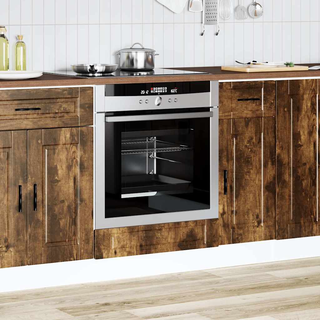 Oven Cabinet "Porto" Smoked Oak Engineered Wood