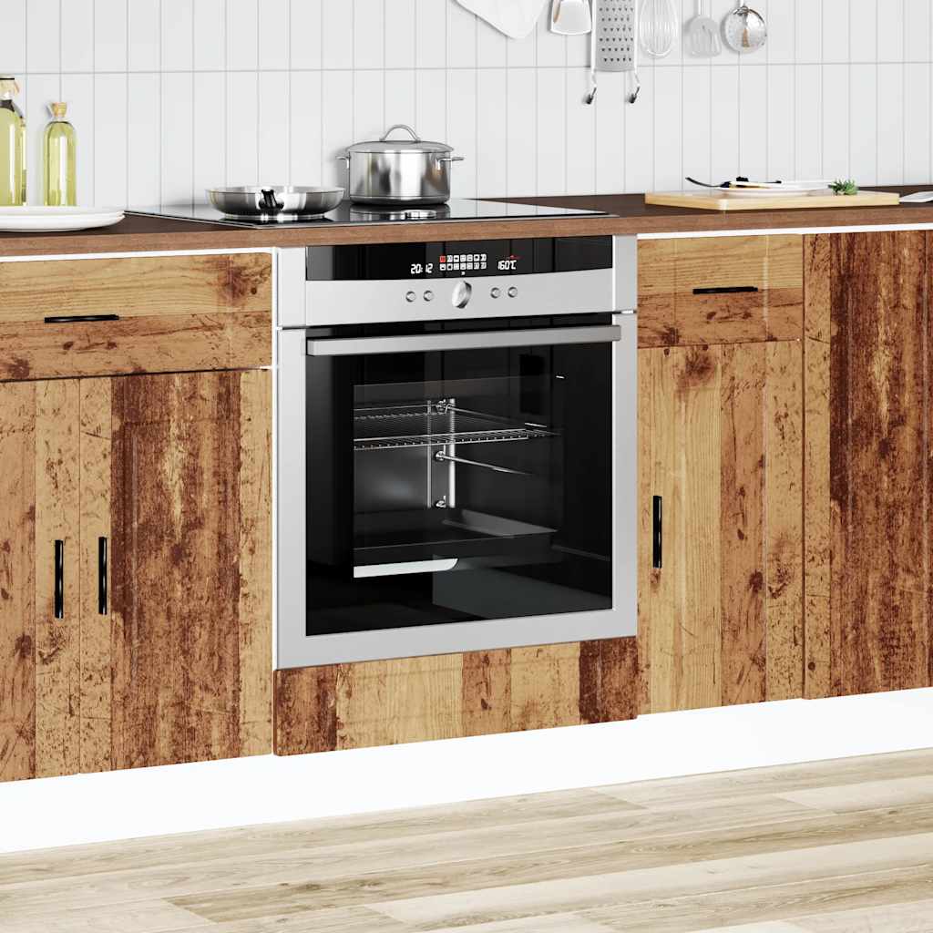 Oven Cabinet "Porto" Old Wood Engineered Wood