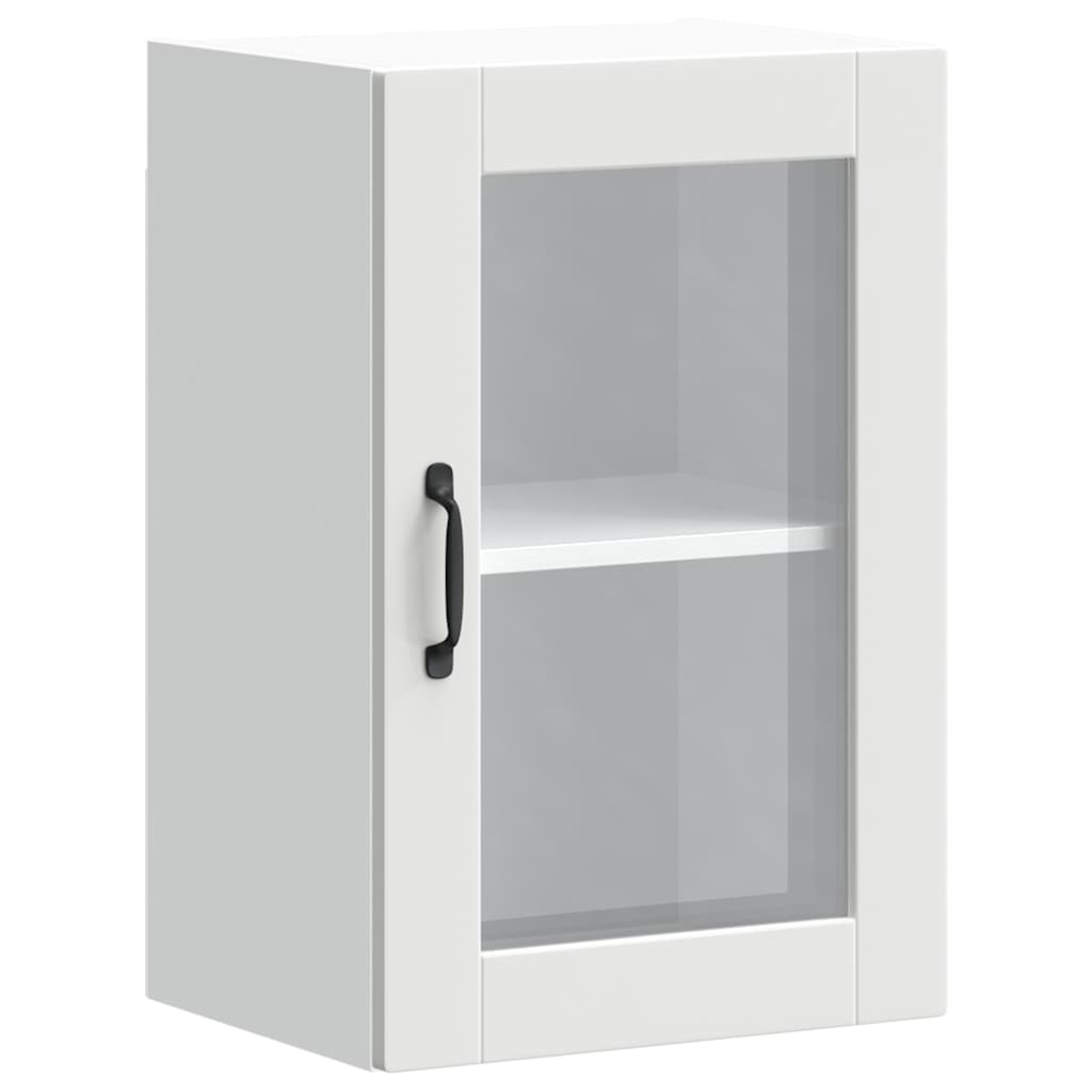 vidaXL Kitchen Wall Cabinet with Glass Door Porto White