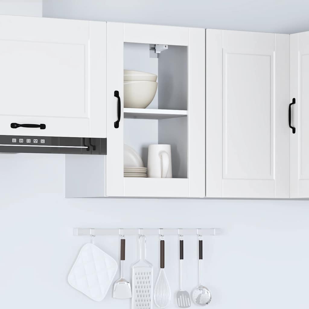 vidaXL Kitchen Wall Cabinet with Glass Door Porto White