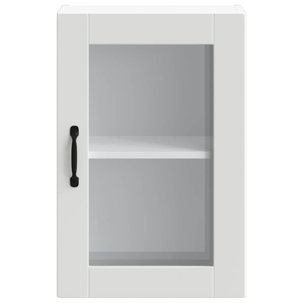 vidaXL Kitchen Wall Cabinet with Glass Door Porto White