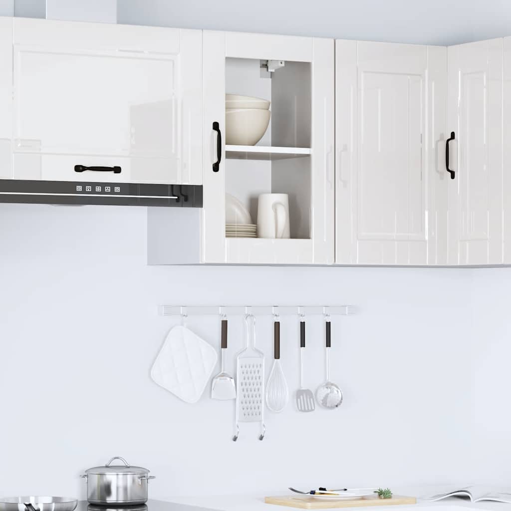 Kitchen Wall Cabinet with Glass Door Porto High Gloss White