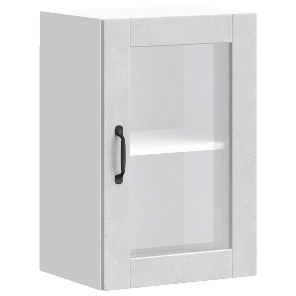 vidaXL Kitchen Wall Cabinet with Glass Door Porto Concrete Grey