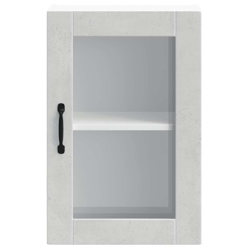 vidaXL Kitchen Wall Cabinet with Glass Door Porto Concrete Grey