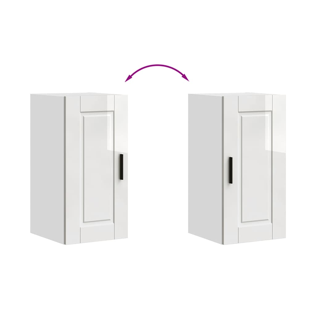 Kitchen Wall Cabinet "Porto" High Gloss White Engineered Wood