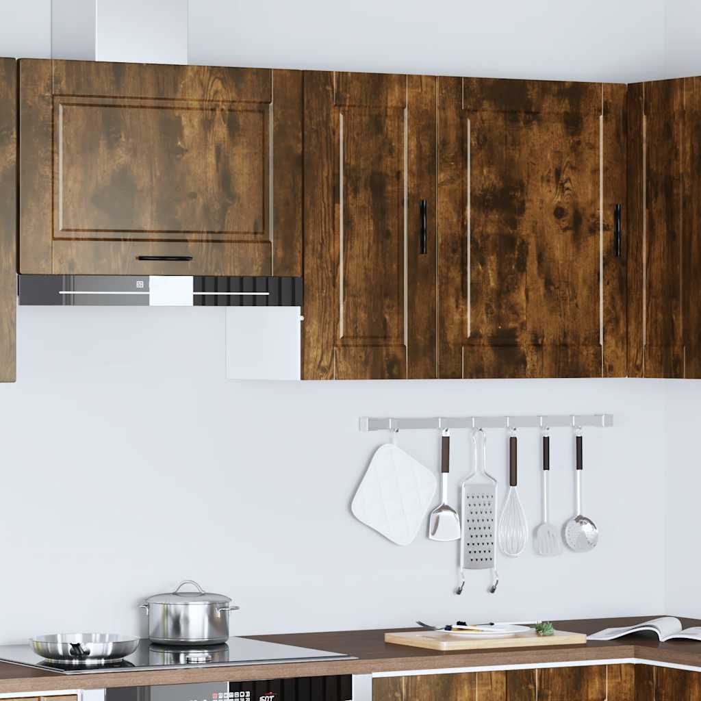 Kitchen Wall Cabinet "Porto" Smoked Oak Engineered Wood