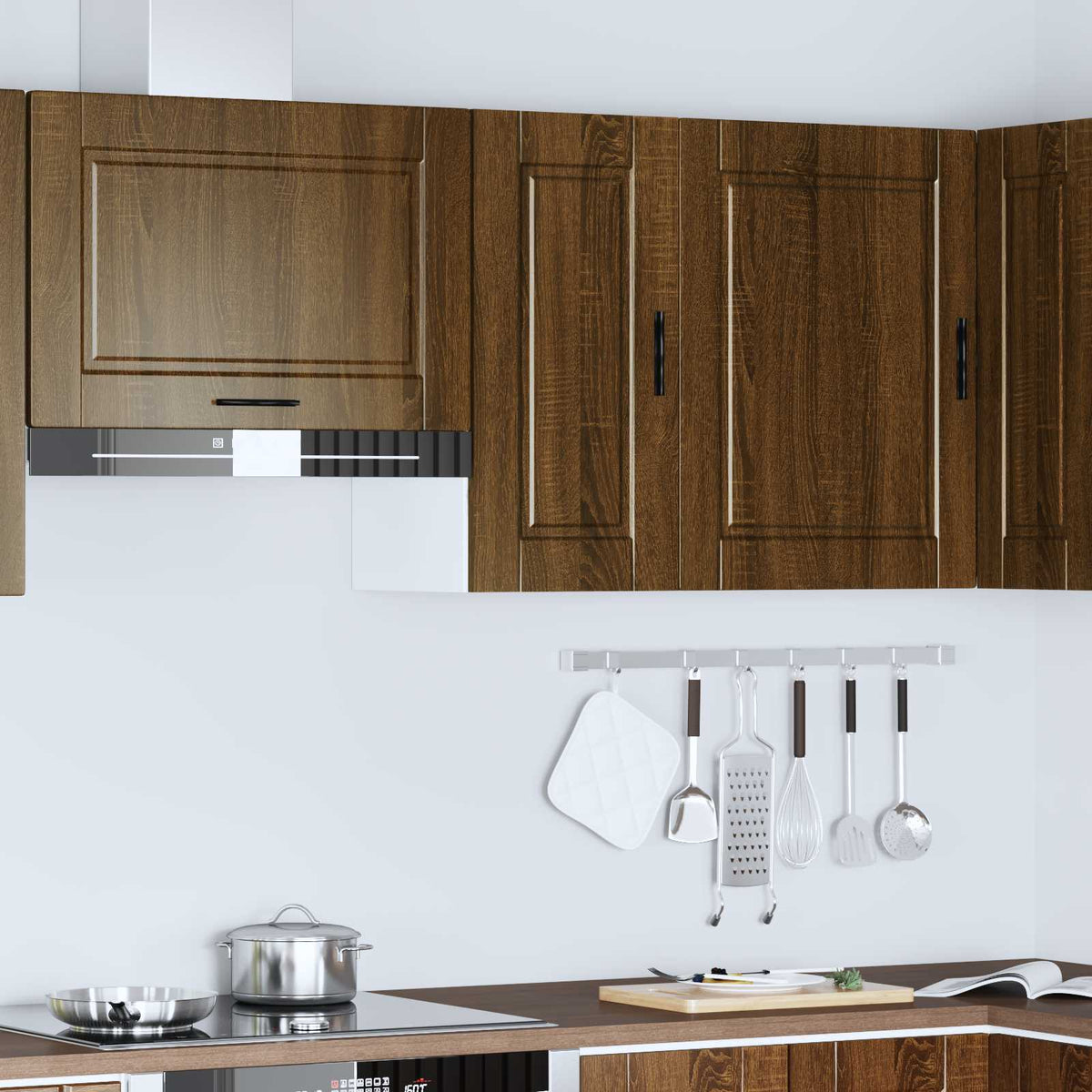 Kitchen Wall Cabinet "Porto" Brown Oak Engineered Wood
