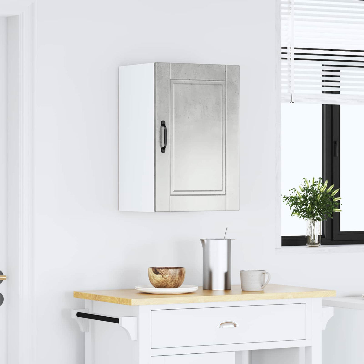 Kitchen Wall Cabinet "Porto" Concrete Grey Engineered Wood