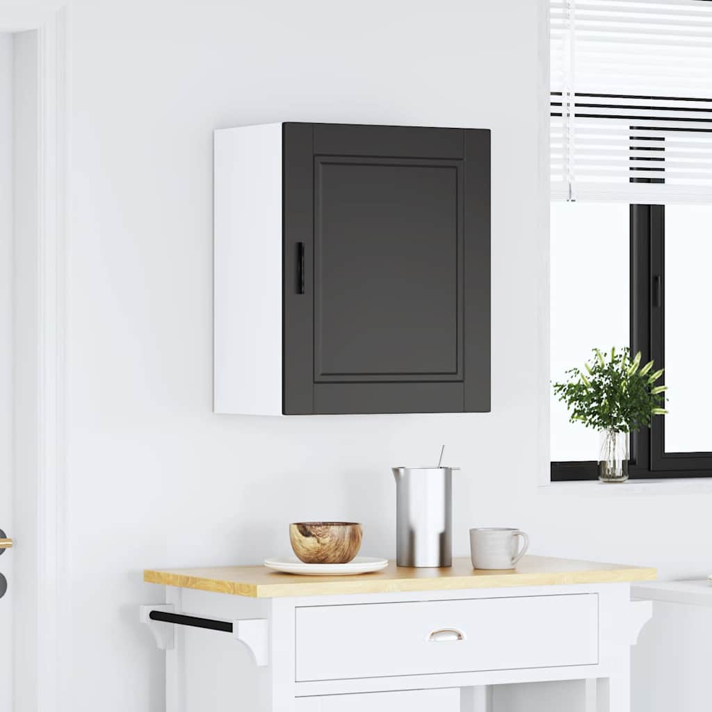 vidaXL Kitchen Wall Cabinet Porto Black Engineered Wood