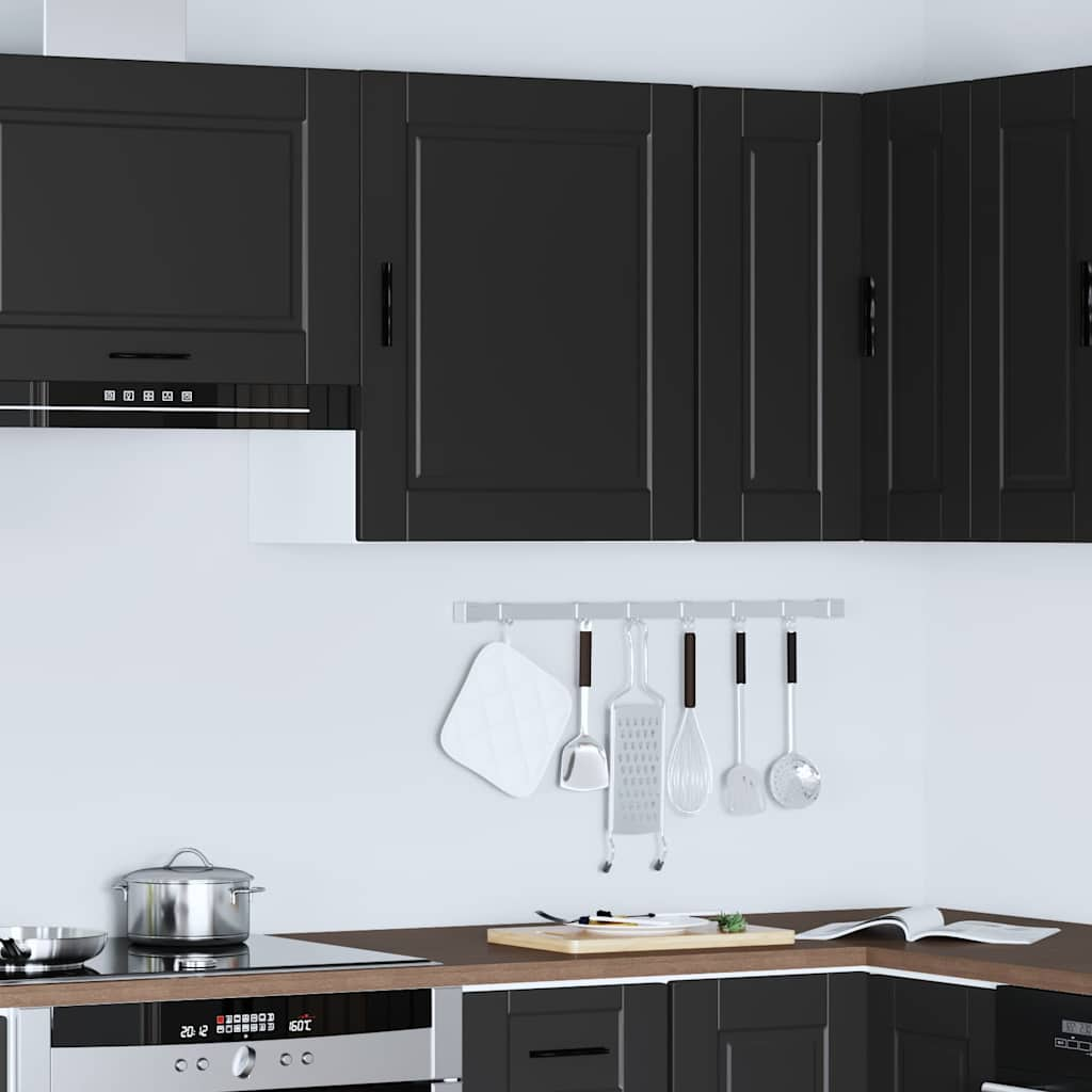 vidaXL Kitchen Wall Cabinet Porto Black Engineered Wood