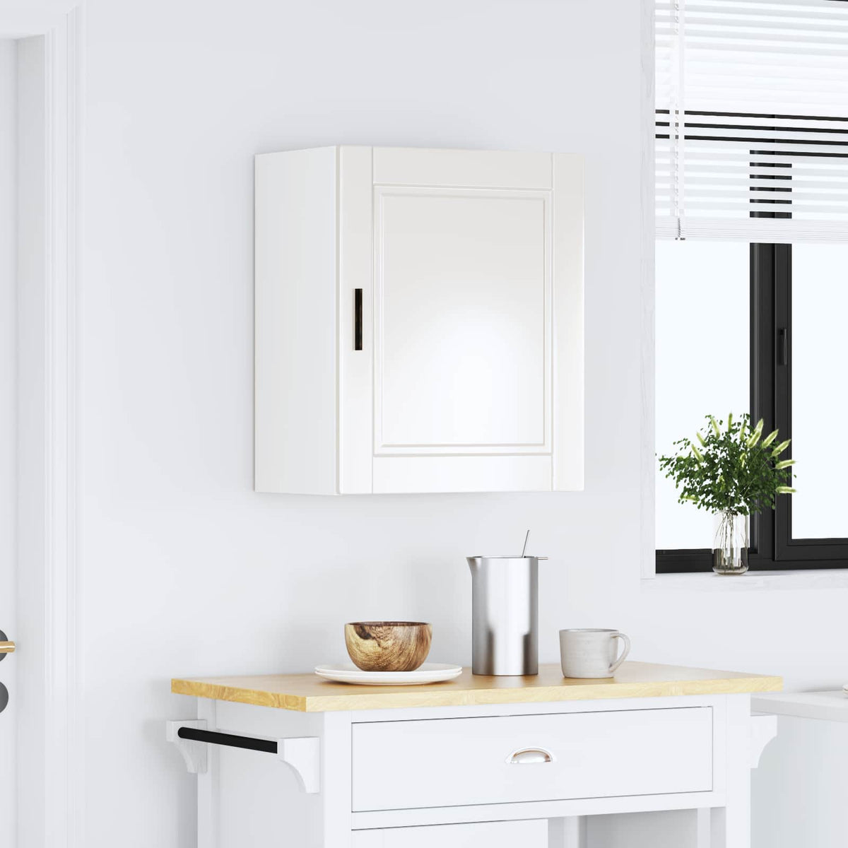 Kitchen Wall Cabinet "Porto" High Gloss White Engineered Wood