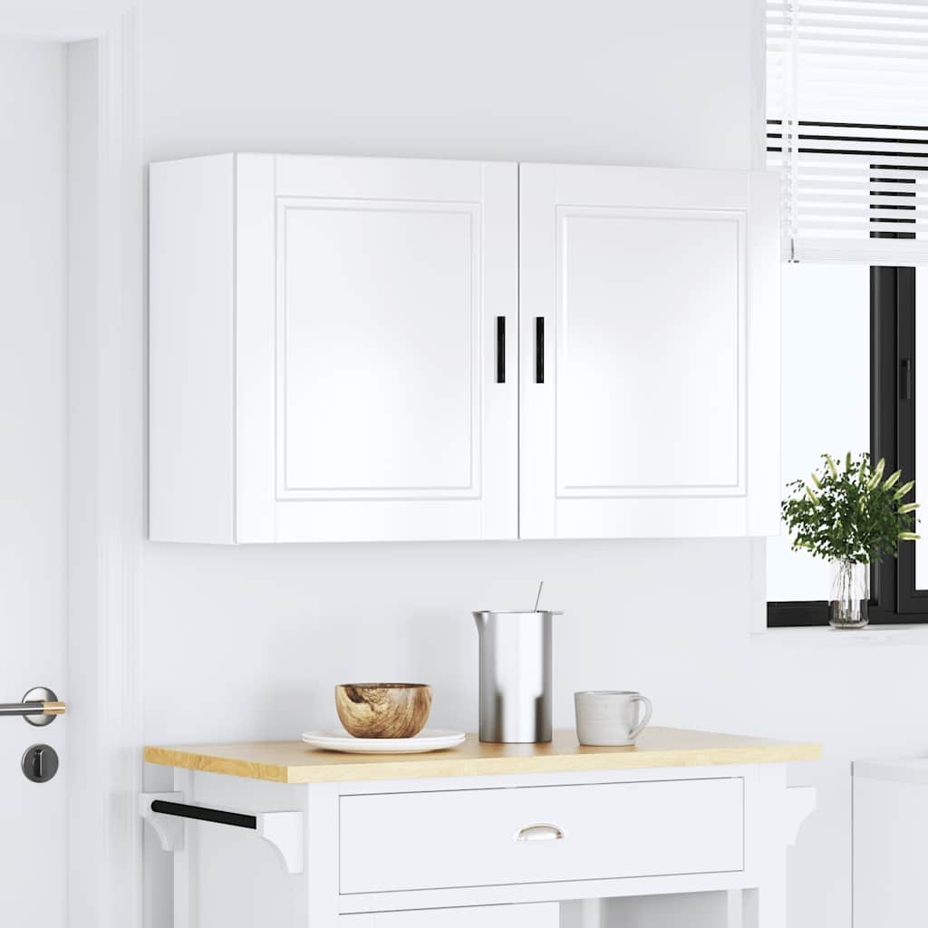 vidaXL Kitchen Wall Cabinets 2 pcs Porto High Gloss White Engineered Wood