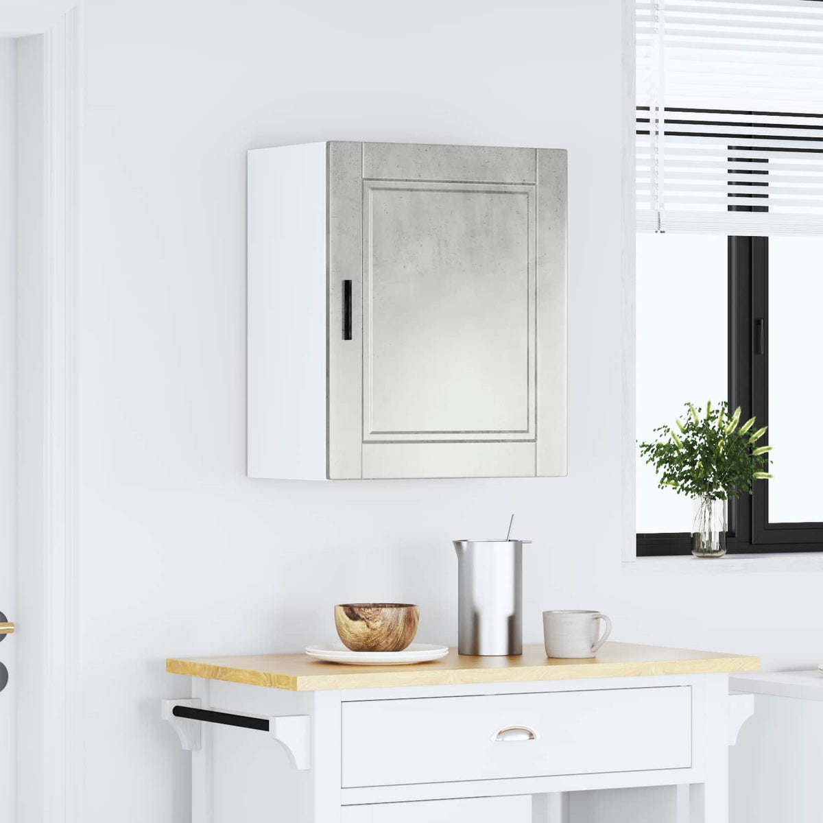 Kitchen Wall Cabinet "Porto" Concrete Grey Engineered Wood