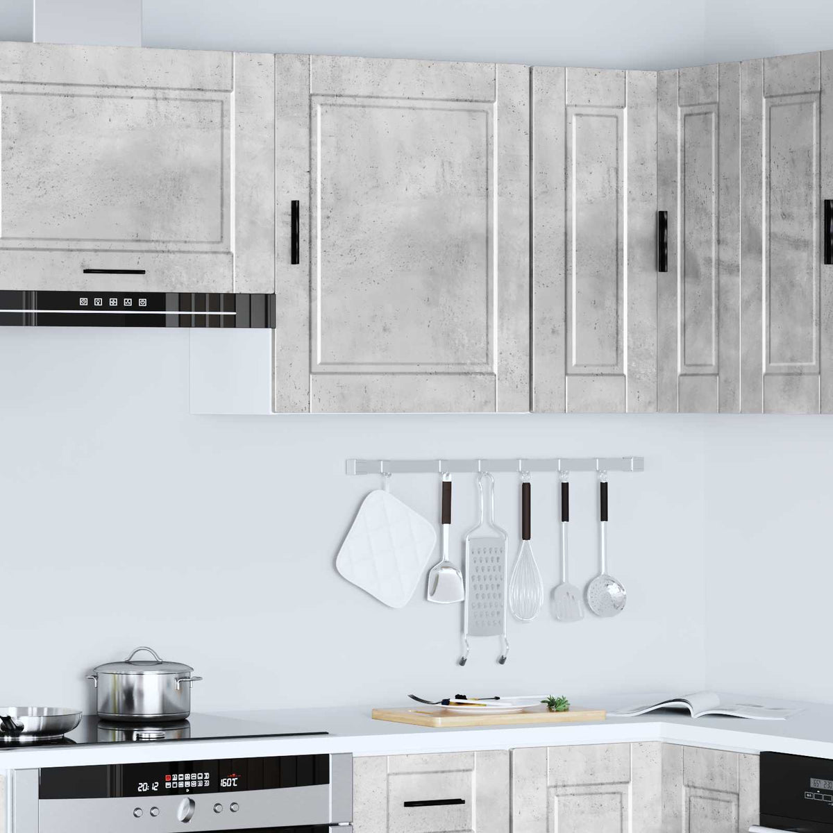 Kitchen Wall Cabinet "Porto" Concrete Grey Engineered Wood
