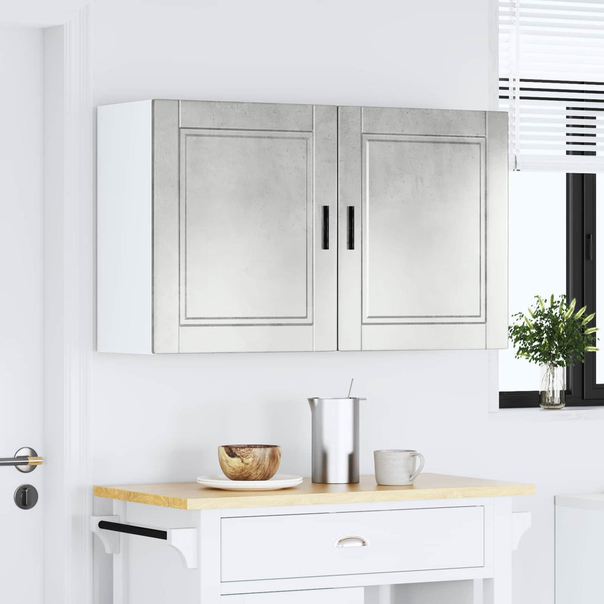 Kitchen Wall Cabinets 2 pcs "Porto" Concrete Grey Engineered Wood