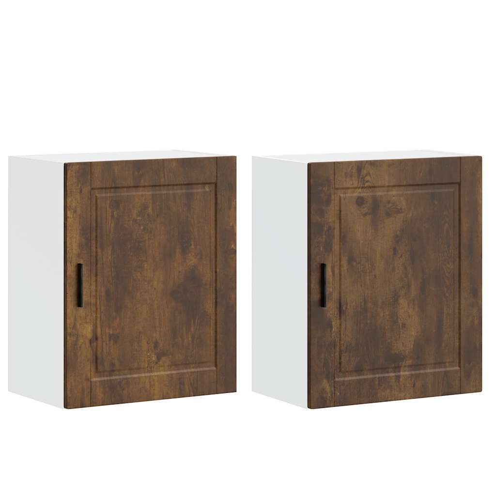 Kitchen Wall Cabinets 2 pcs "Porto" Smoked Oak Engineered Wood