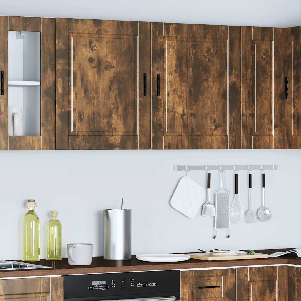 vidaXL Kitchen Wall Cabinets 2 pcs Porto Smoked Oak Engineered Wood