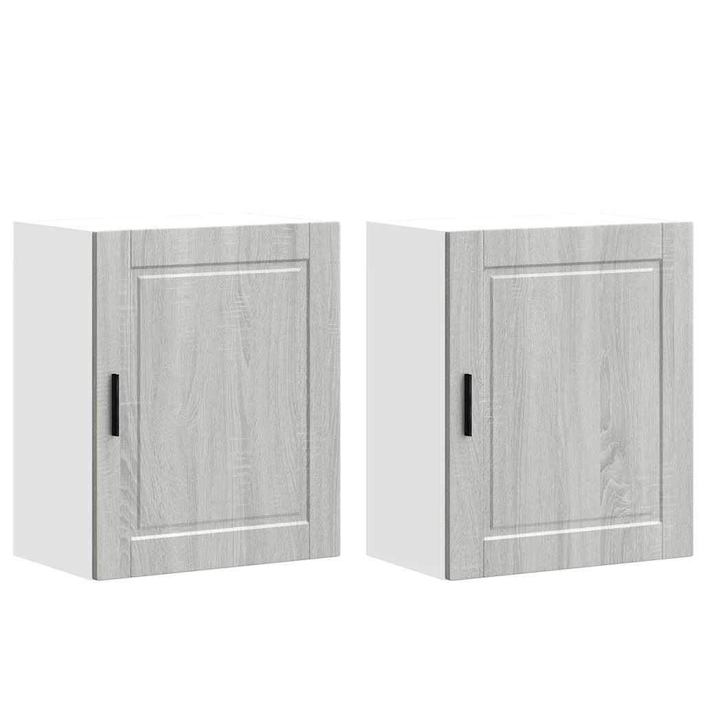 vidaXL Kitchen Wall Cabinets 2 pcs Porto Grey Sonoma Engineered Wood