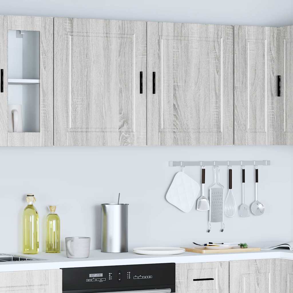 vidaXL Kitchen Wall Cabinets 2 pcs Porto Grey Sonoma Engineered Wood