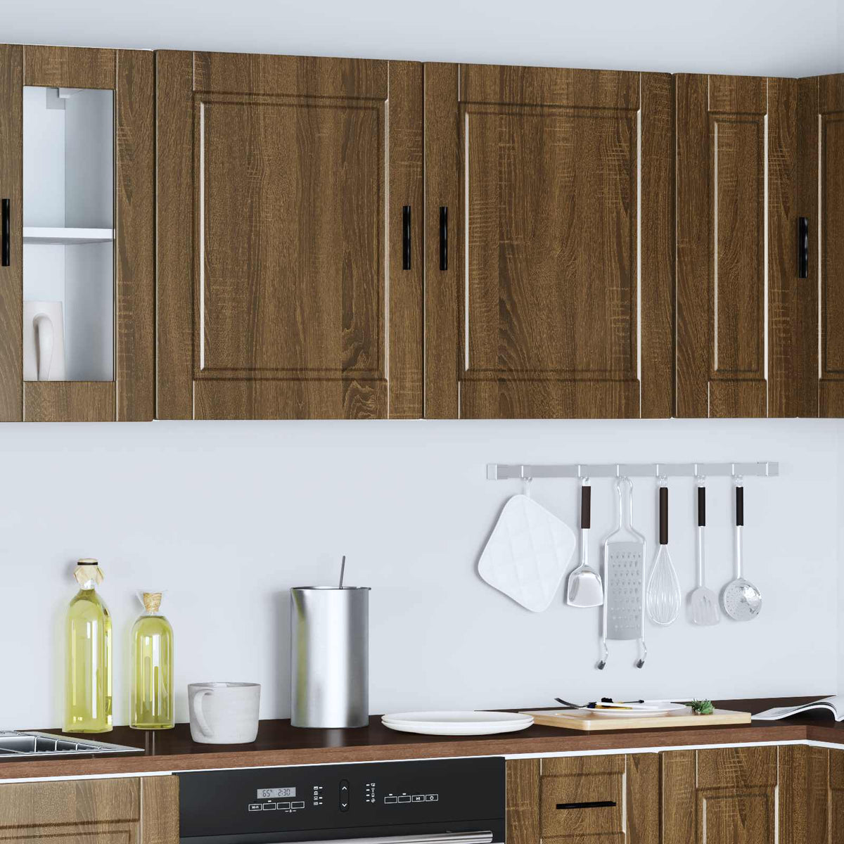 Kitchen Wall Cabinets 2 pcs "Porto" Brown Oak Engineered Wood