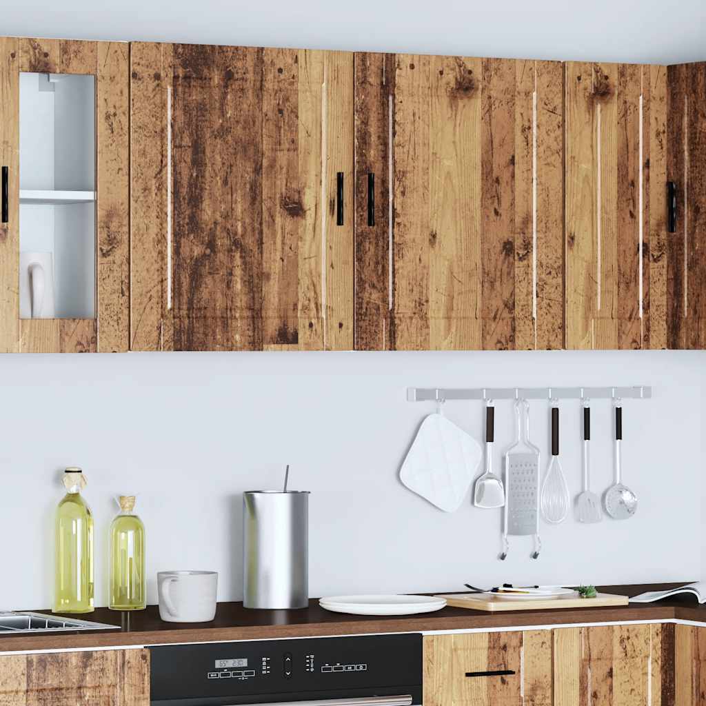 Kitchen Wall Cabinets 2 pcs "Porto" Old Wood Engineered Wood