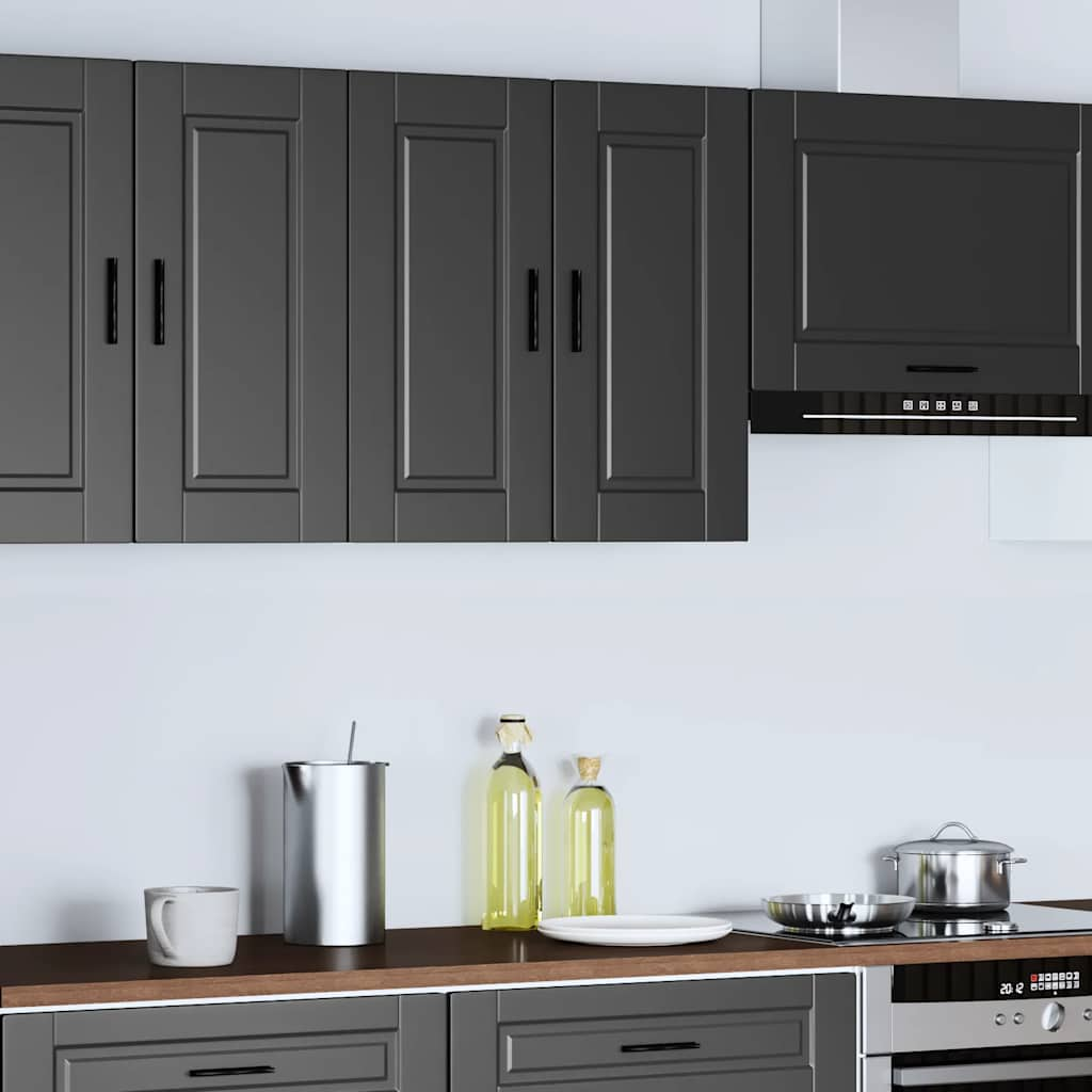 vidaXL Kitchen Wall Cabinet Porto Black Engineered Wood