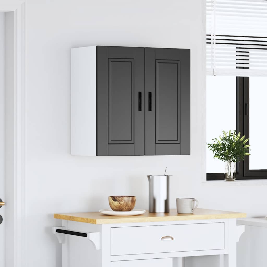Kitchen Wall Cabinet "Porto" Black Engineered Wood