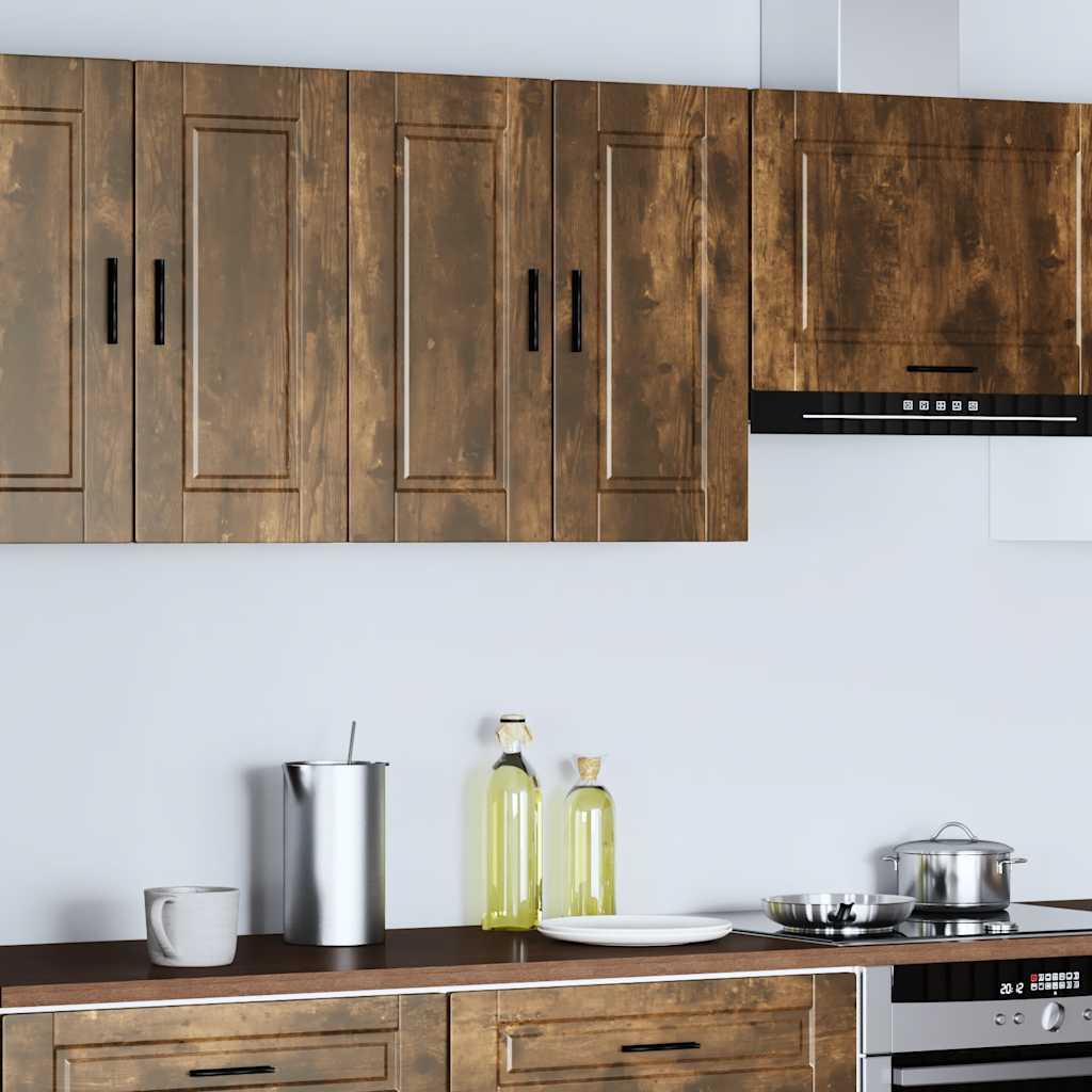 Kitchen Wall Cabinet "Porto" Smoked Oak Engineered Wood