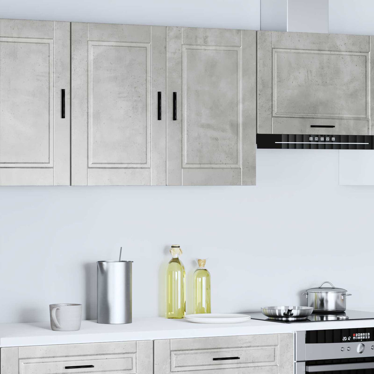 Kitchen Wall Cabinet "Porto" Concrete Grey Engineered Wood