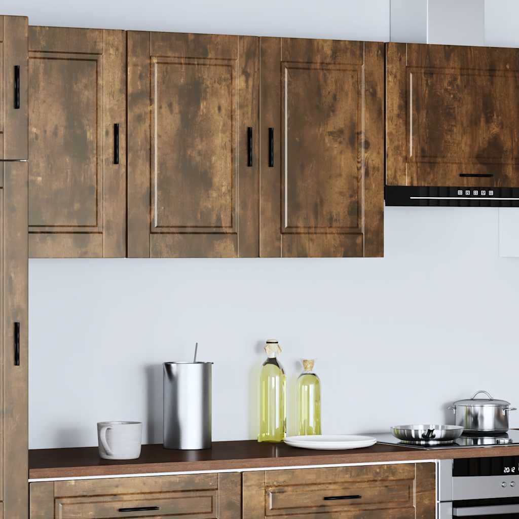 Kitchen Wall Cabinet "Porto" Smoked Oak Engineered Wood