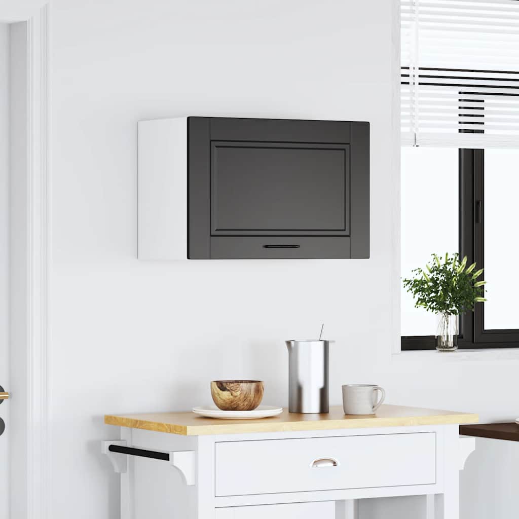 Kitchen Wall Cabinet "Porto" Black Engineered Wood