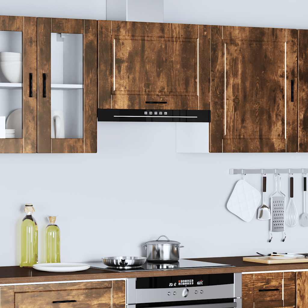 Kitchen Wall Cabinet "Porto" Smoked Oak Engineered Wood