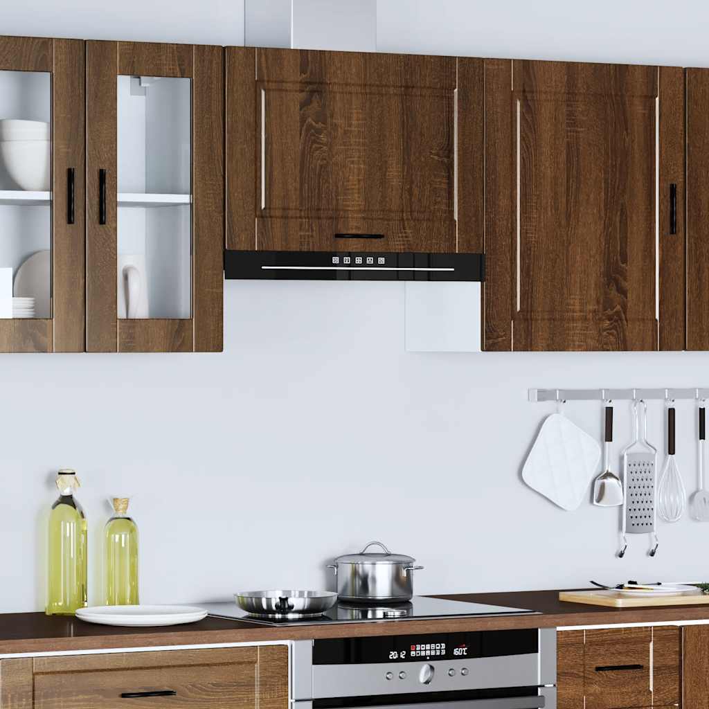 Kitchen Wall Cabinet "Porto" Brown Oak Engineered Wood