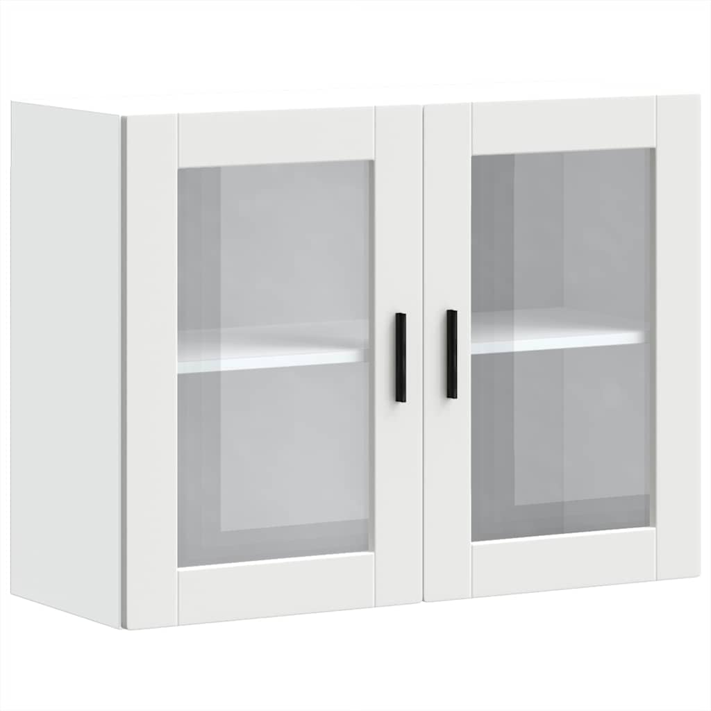 vidaXL Kitchen Wall Cabinet with Glass Door Porto White