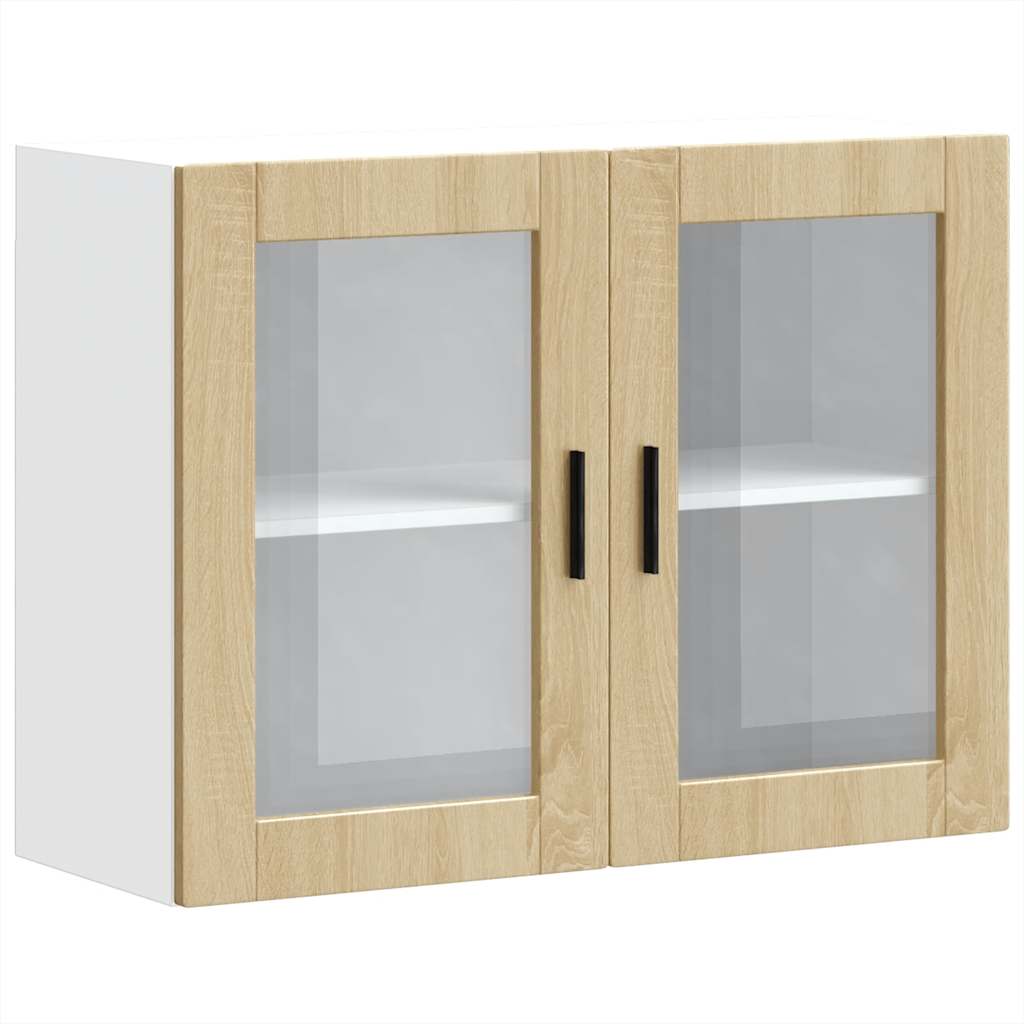 vidaXL Kitchen Wall Cabinet with Glass Door Porto Sonoma Oak