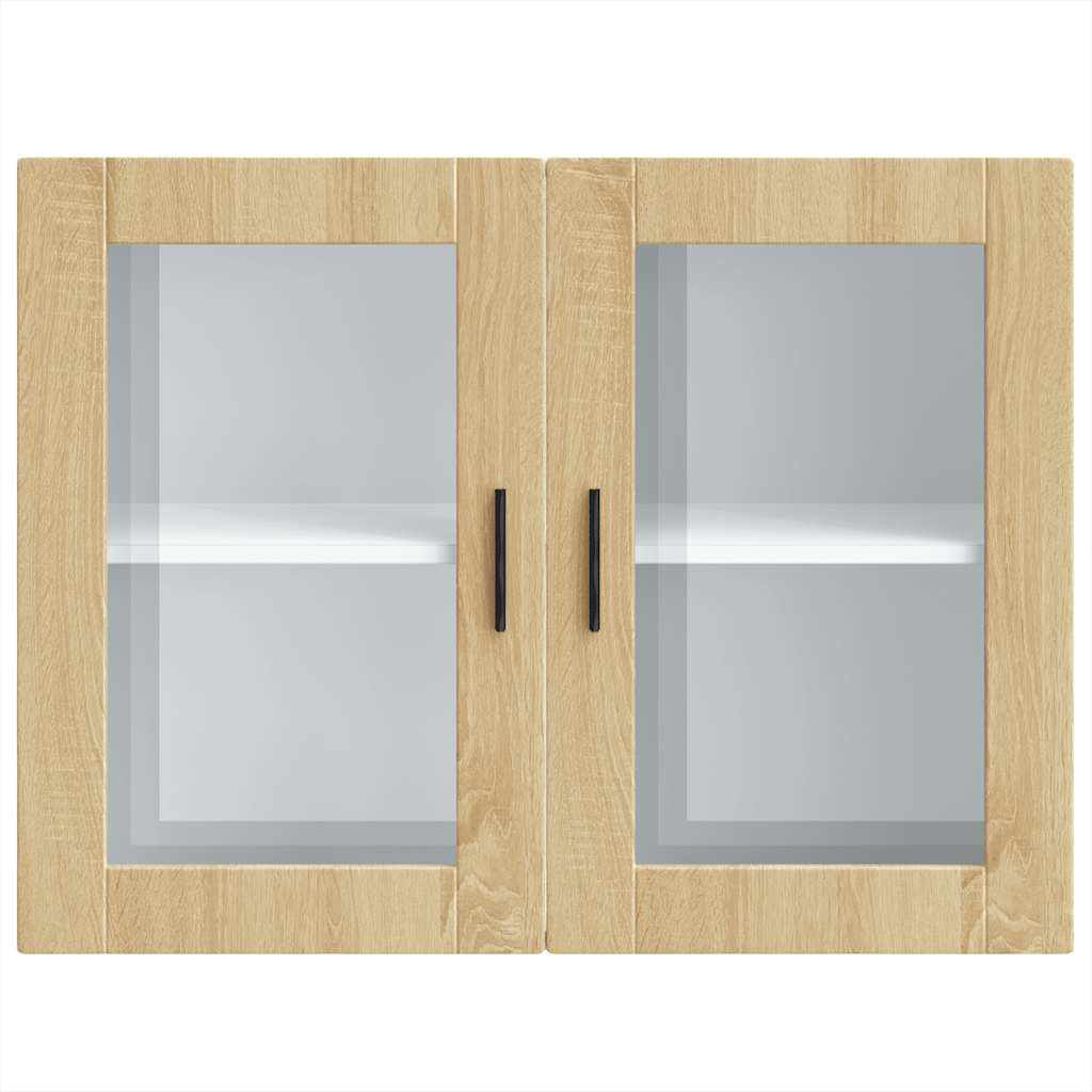 vidaXL Kitchen Wall Cabinet with Glass Door Porto Sonoma Oak