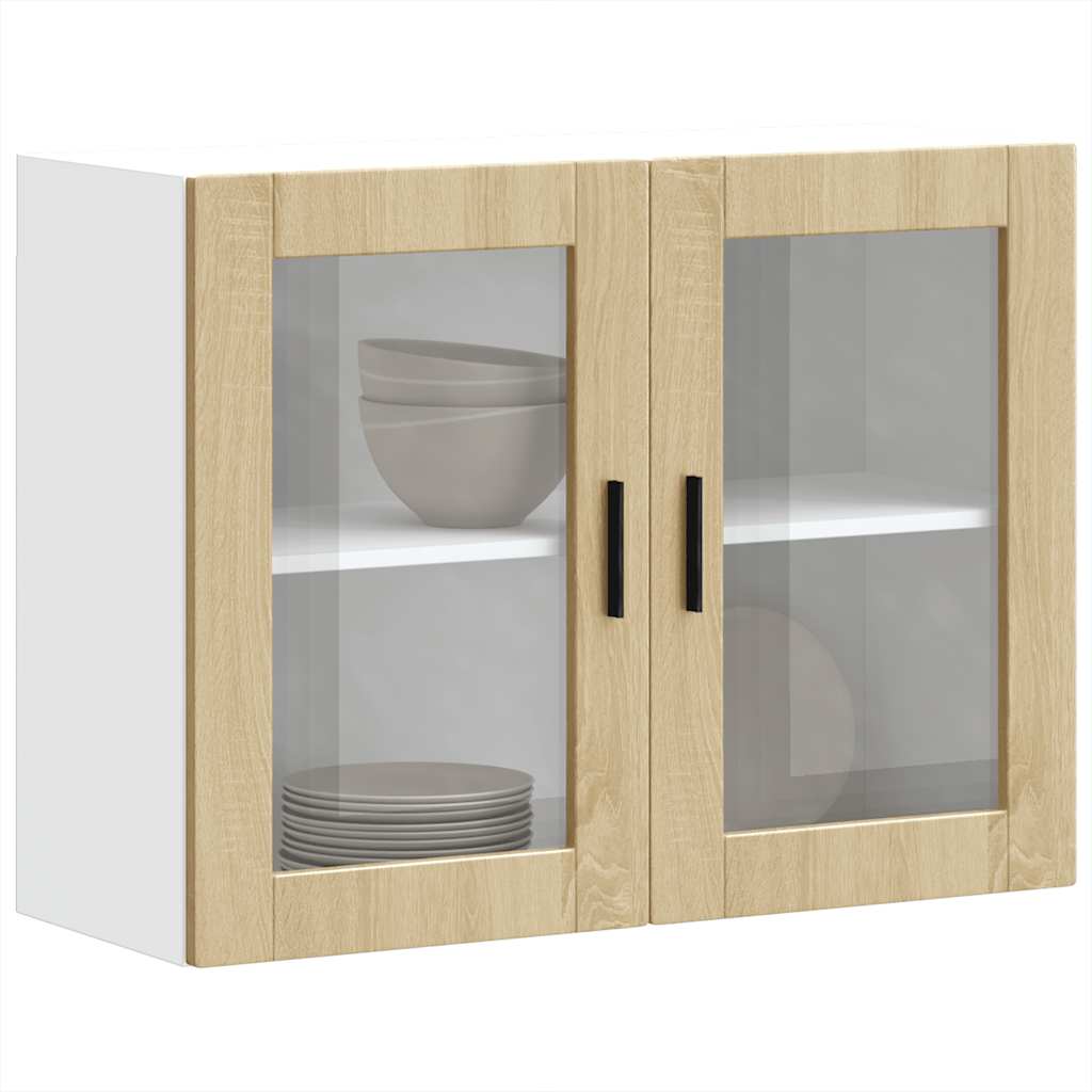 vidaXL Kitchen Wall Cabinet with Glass Door Porto Sonoma Oak