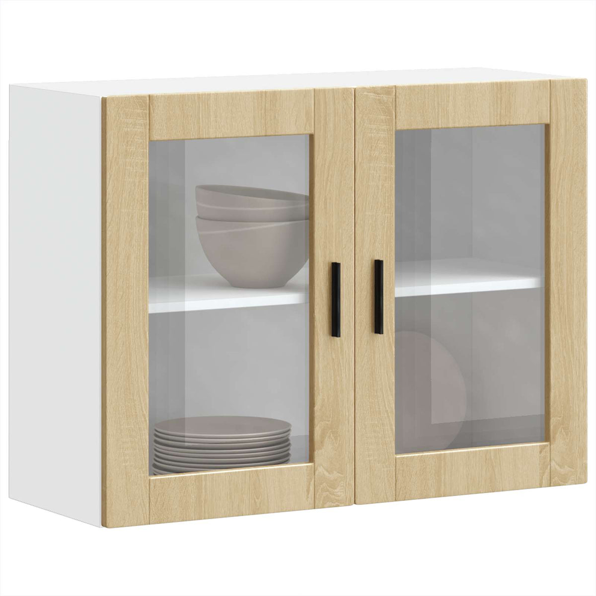 Kitchen Wall Cabinet with Glass Door "Porto" Sonoma Oak