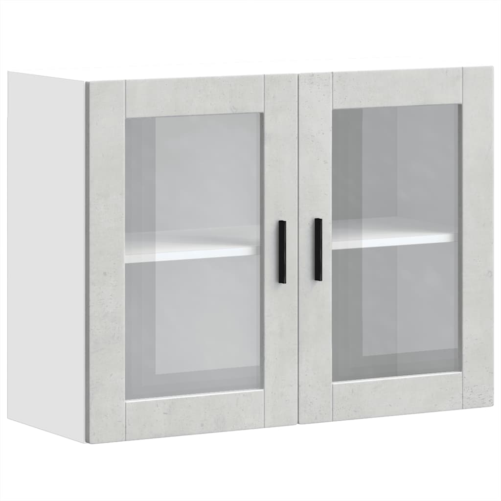 vidaXL Kitchen Wall Cabinet with Glass Door Porto Concrete Grey