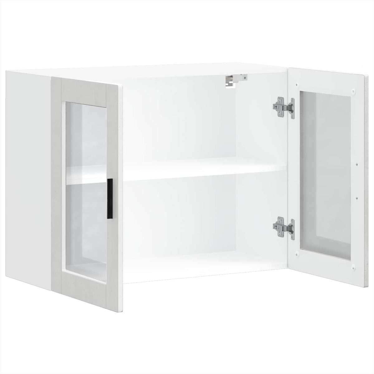 Kitchen Wall Cabinet with Glass Door "Porto" Concrete Grey