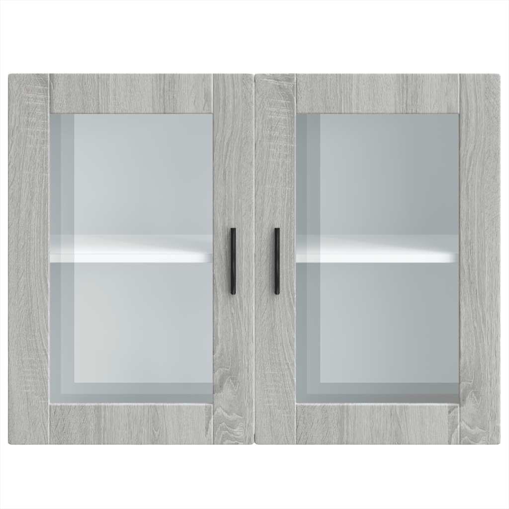 vidaXL Kitchen Wall Cabinet with Glass Door Porto Grey Sonoma