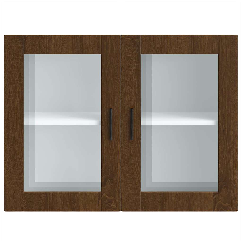 vidaXL Kitchen Wall Cabinet with Glass Door Porto Brown Oak