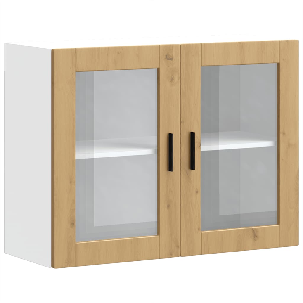 vidaXL Kitchen Wall Cabinet with Glass Door Porto Artisan Oak