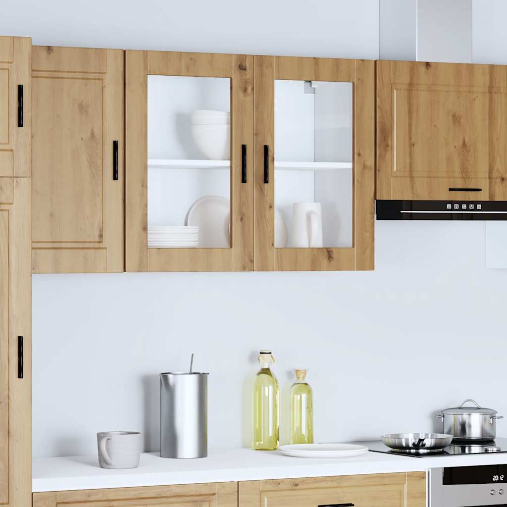 vidaXL Kitchen Wall Cabinet with Glass Door Porto Artisan Oak