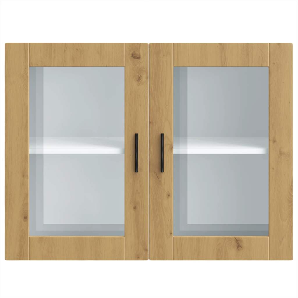 vidaXL Kitchen Wall Cabinet with Glass Door Porto Artisan Oak