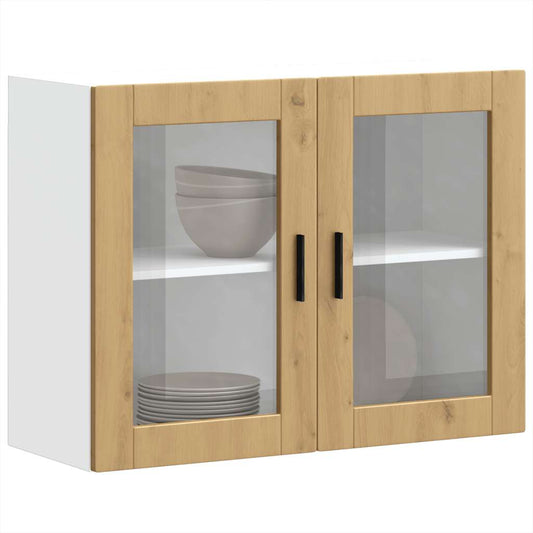 vidaXL Kitchen Wall Cabinet with Glass Door Porto Artisan Oak