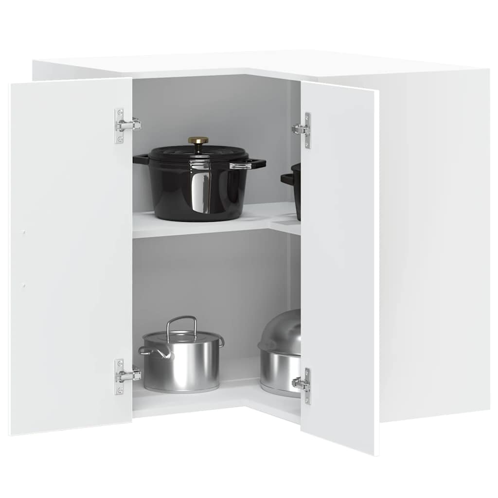 Kitchen Wall Corner Cabinet "Porto" White Engineered Wood