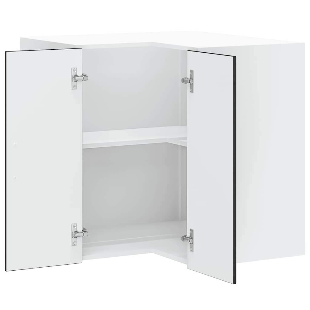 Kitchen Wall Corner Cabinet "Porto" Black Engineered Wood