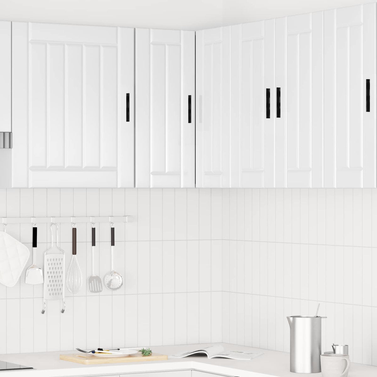 Kitchen Wall Corner Cabinet "Porto" High Gloss White