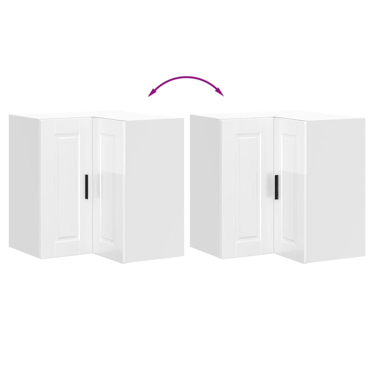 Kitchen Wall Corner Cabinet "Porto" High Gloss White